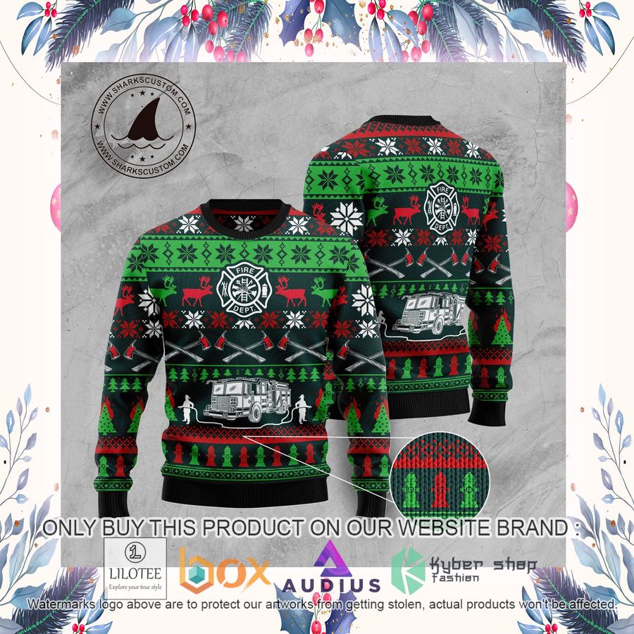 Awesome Firefighter Ugly Christmas Sweater 12 awesome firefighter ugly christmas sweater 12 57693