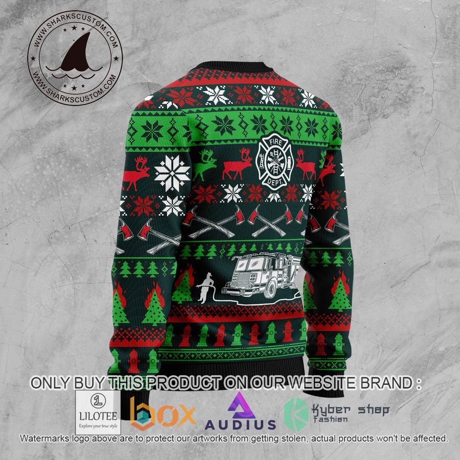 awesome firefighter ugly christmas sweater 2 76045