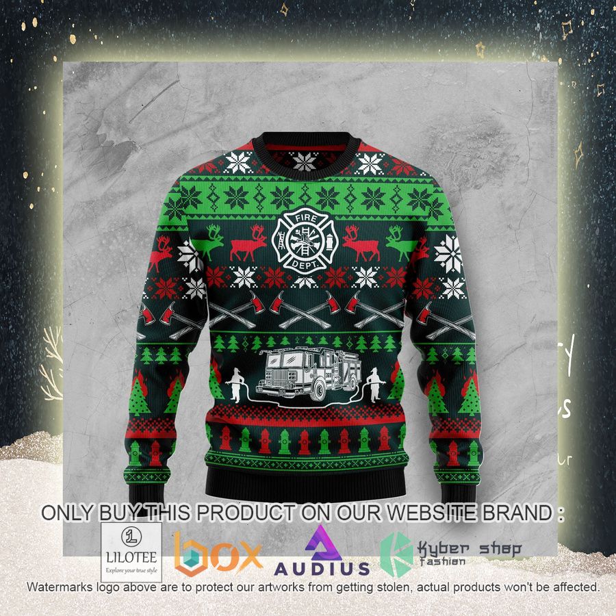 Awesome Firefighter Ugly Christmas Sweater 4 awesome firefighter ugly christmas sweater 4 31858