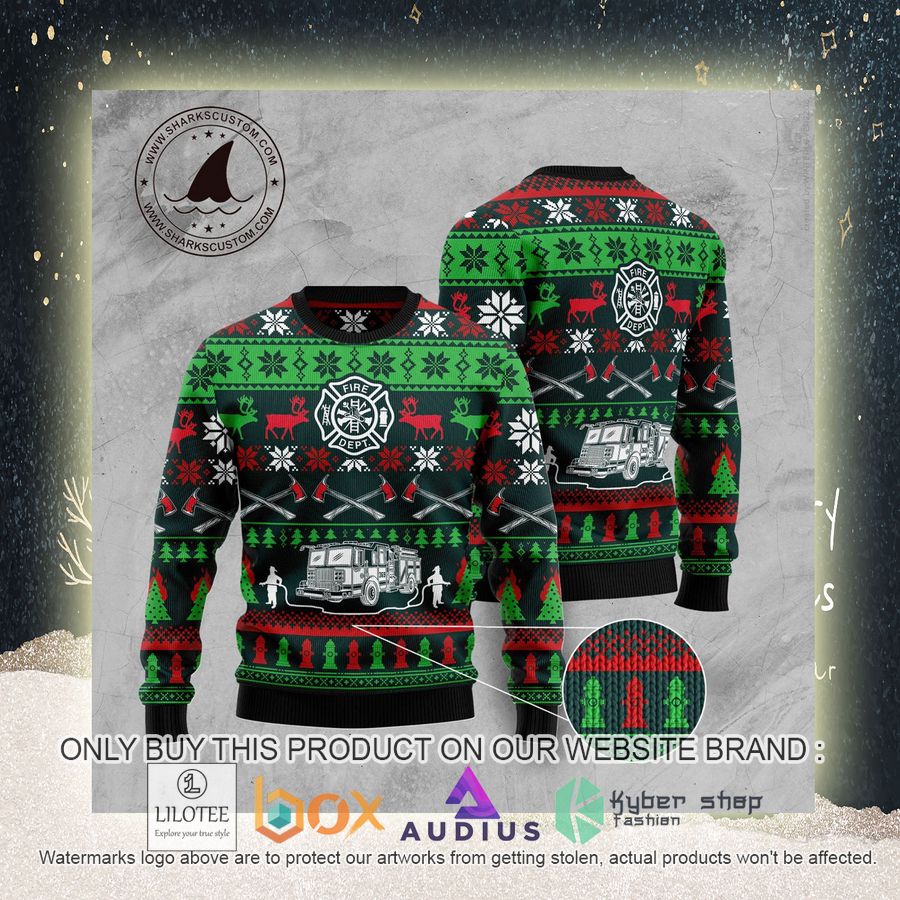 Awesome Firefighter Ugly Christmas Sweater 6 awesome firefighter ugly christmas sweater 6 64792