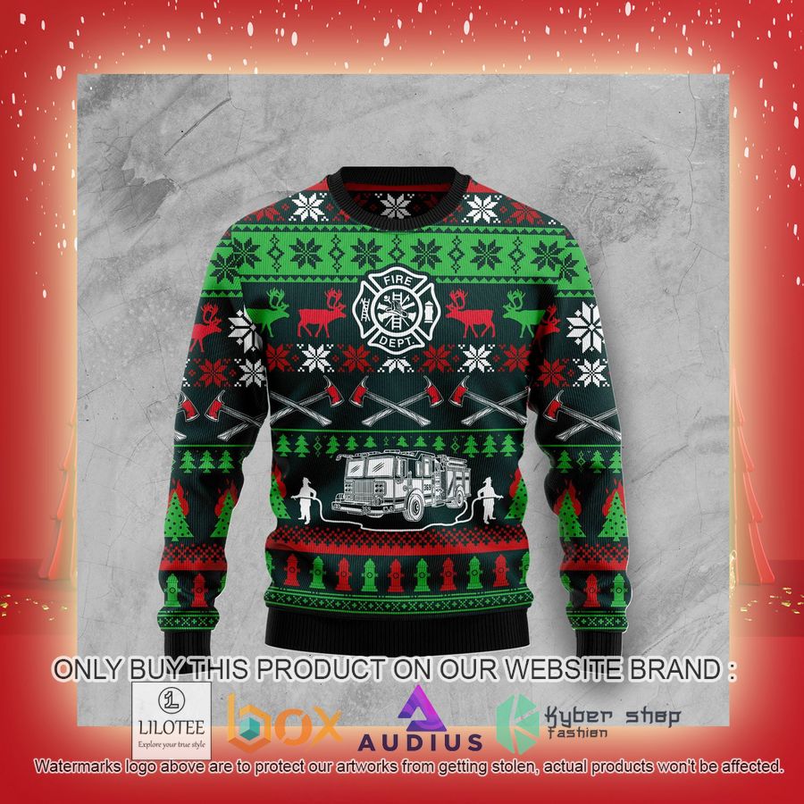 Awesome Firefighter Ugly Christmas Sweater 7 awesome firefighter ugly christmas sweater 7 12735