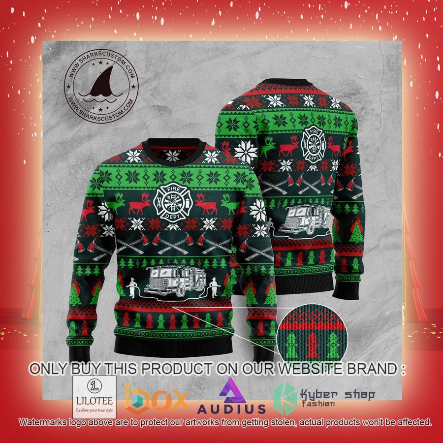 Awesome Firefighter Ugly Christmas Sweater 9 awesome firefighter ugly christmas sweater 9 95450