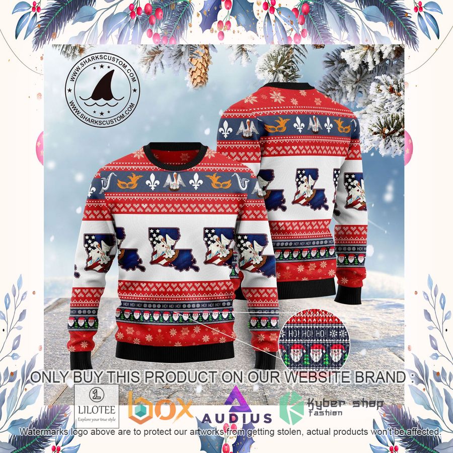 Awesome Louisiana Ugly Christmas Sweater 12 awesome louisiana ugly christmas sweater 12 62775