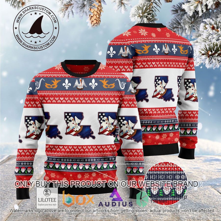 Awesome Louisiana Ugly Christmas Sweater 3 awesome louisiana ugly christmas sweater 3 33029