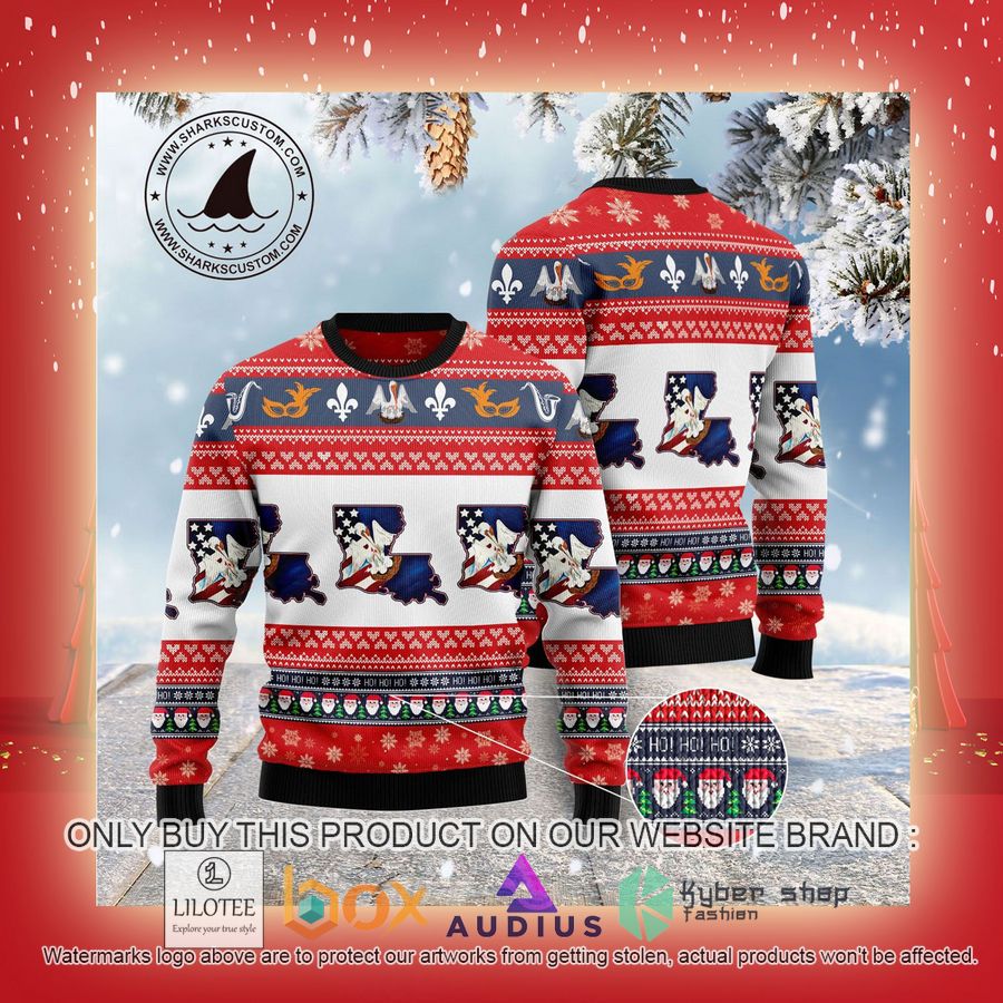Awesome Louisiana Ugly Christmas Sweater 9 awesome louisiana ugly christmas sweater 9 66385