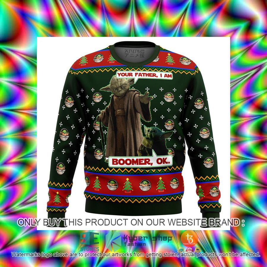 HOT Baby Yoda Boomer Star Wars Ugly Christmas Sweater 7 baby yoda boomer star wars knitted wool sweater 7 50243