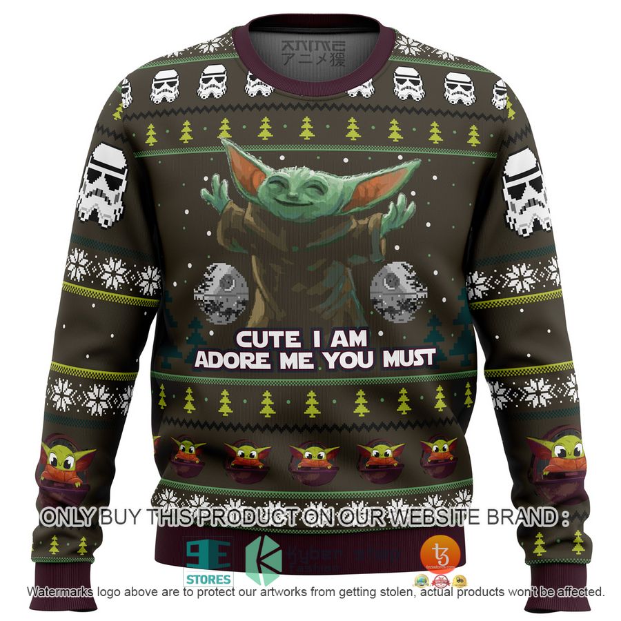baby yoda cute mandalorion star wars knitted wool sweater 1 80931