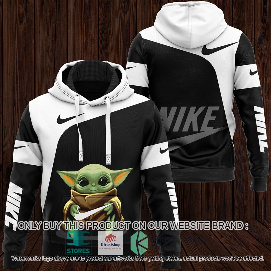 NEW Baby Yoda Nike black white Full Print Hoodie 9 baby yoda nike black white 3d hoodie 1 29163