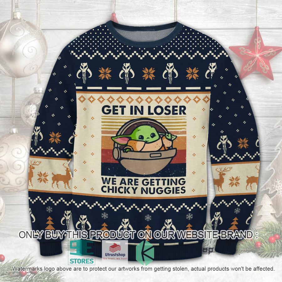 baby yoda star wars get in loser ugly christmas sweater 1 59514