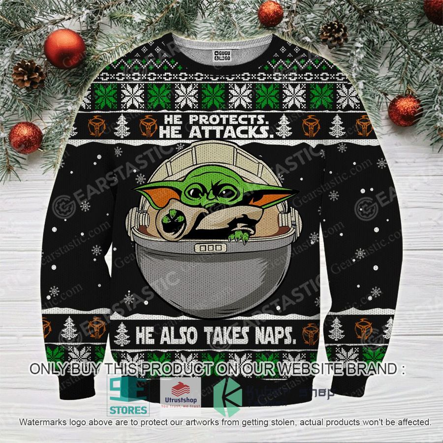 baby yoda star wars ugly chrisrtmas sweater 1 99022