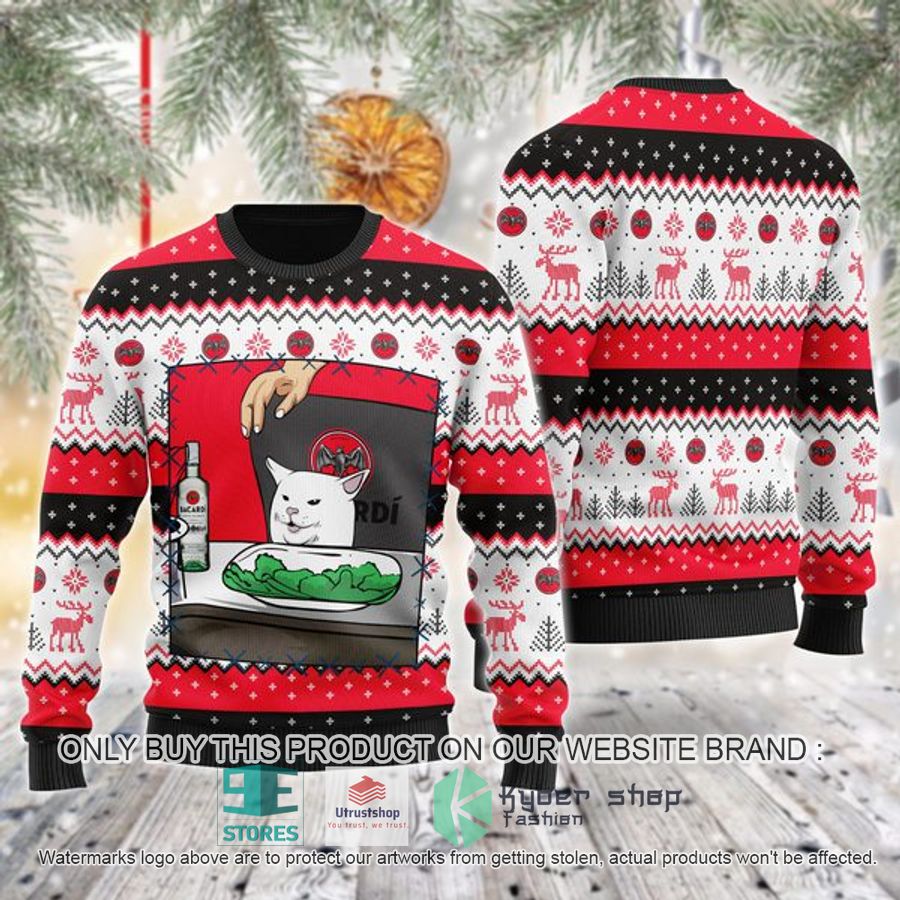 bacardi rum cat meme ugly christmas sweater 1 79650
