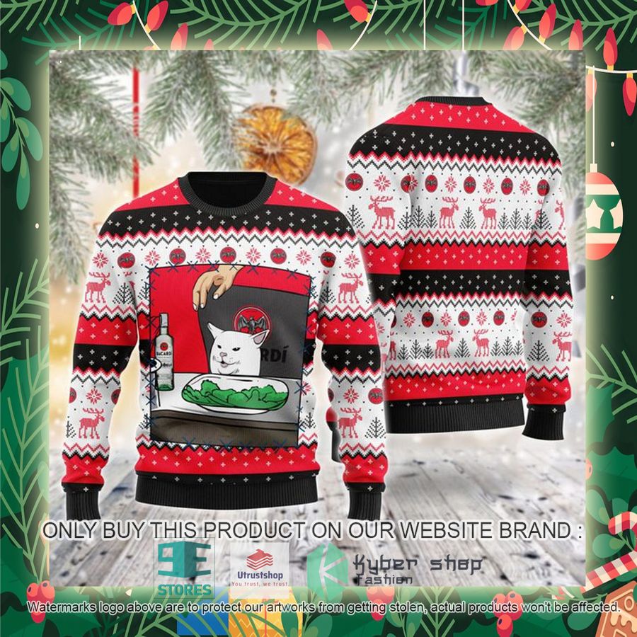bacardi rum cat meme ugly christmas sweater 2 77748