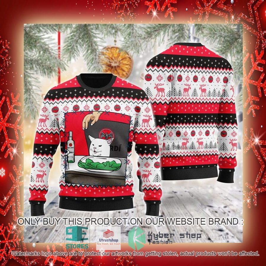 NEW Bacardi Rum Cat Meme Christmas Ugly Sweater 3 bacardi rum cat meme ugly christmas sweater 3 69113