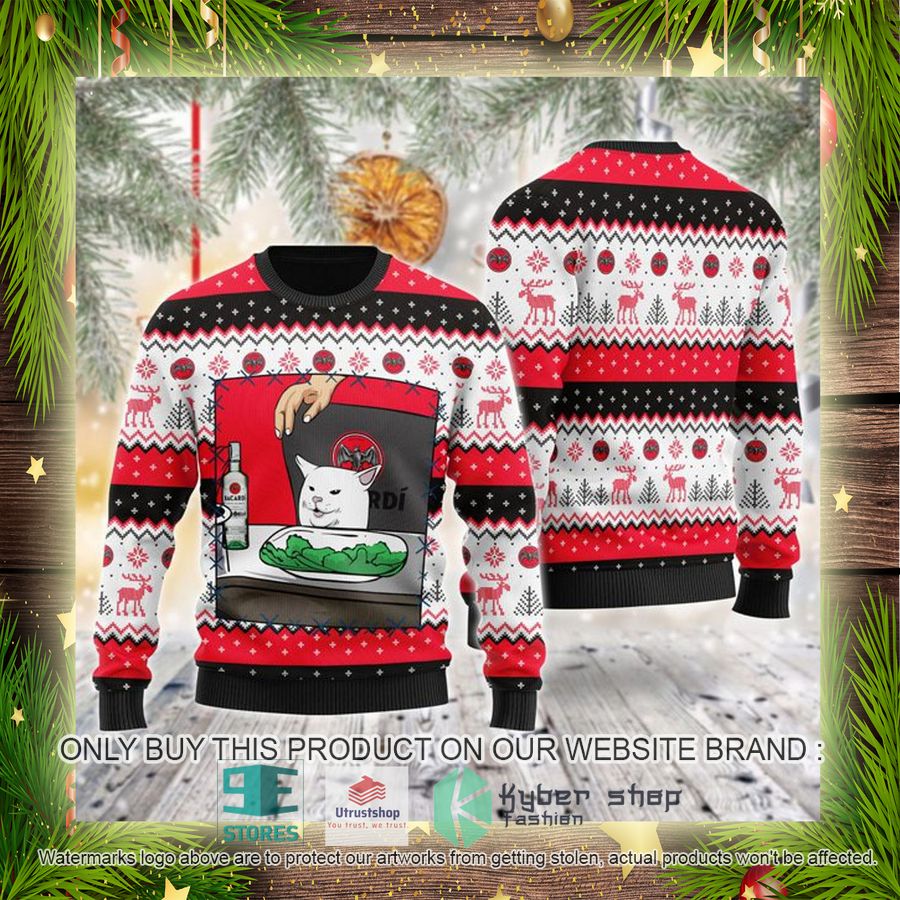 NEW Bacardi Rum Cat Meme Christmas Ugly Sweater 4 bacardi rum cat meme ugly christmas sweater 4 48835