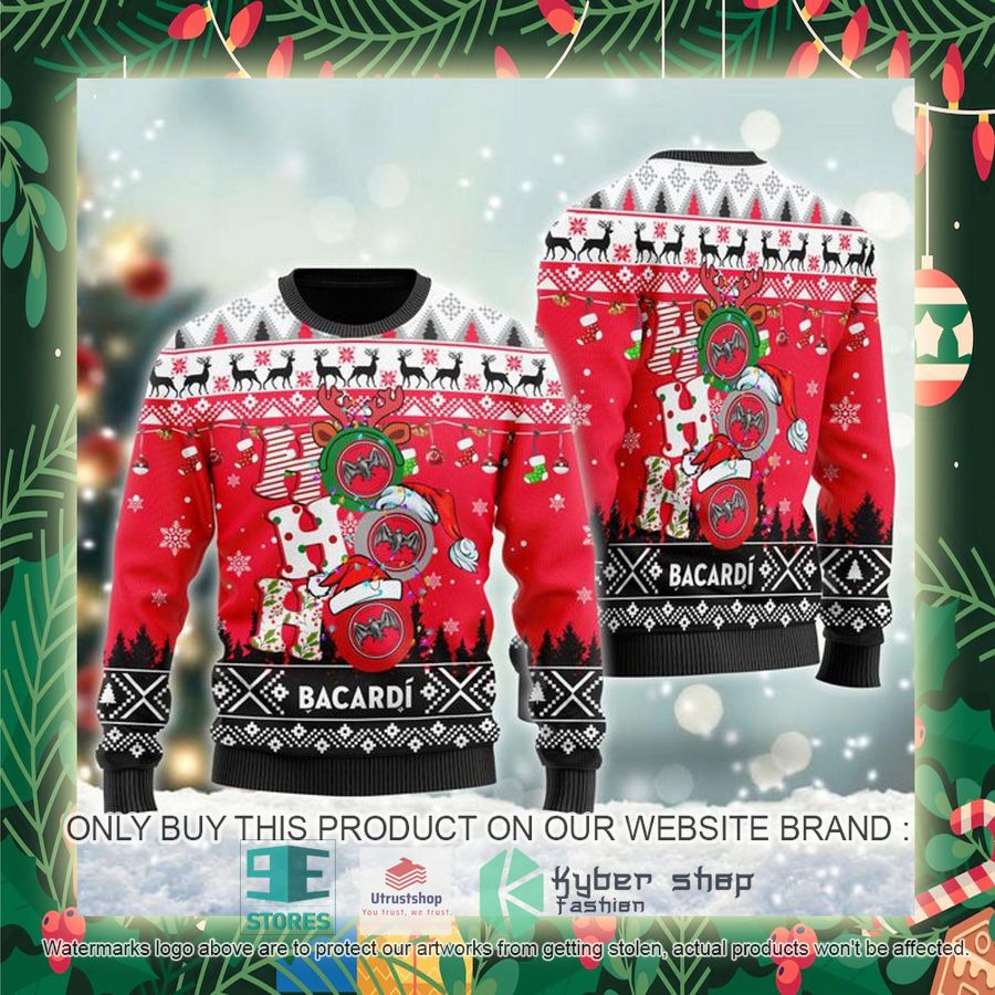 bacardi rum ho ho ho ugly christmas sweater 2 43887