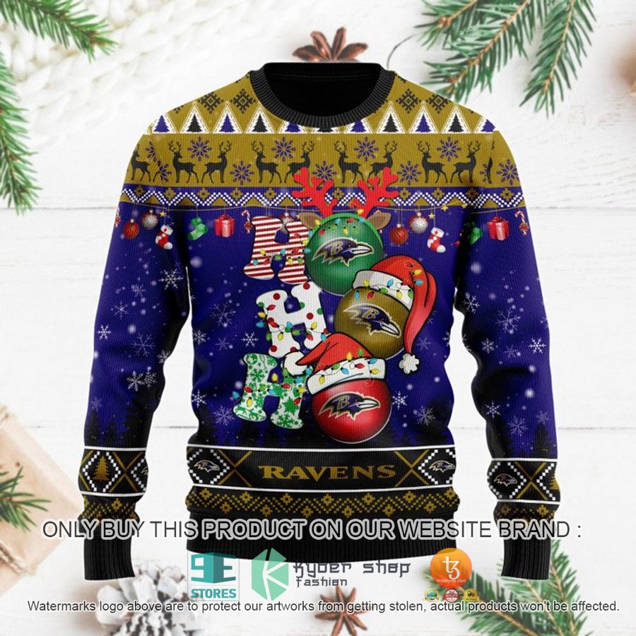 HOT Baltimore Ravens Christmas Decor NFL Sweater 1 baltimore ravens christmas decor nfl ugly christmas sweater 1 88434