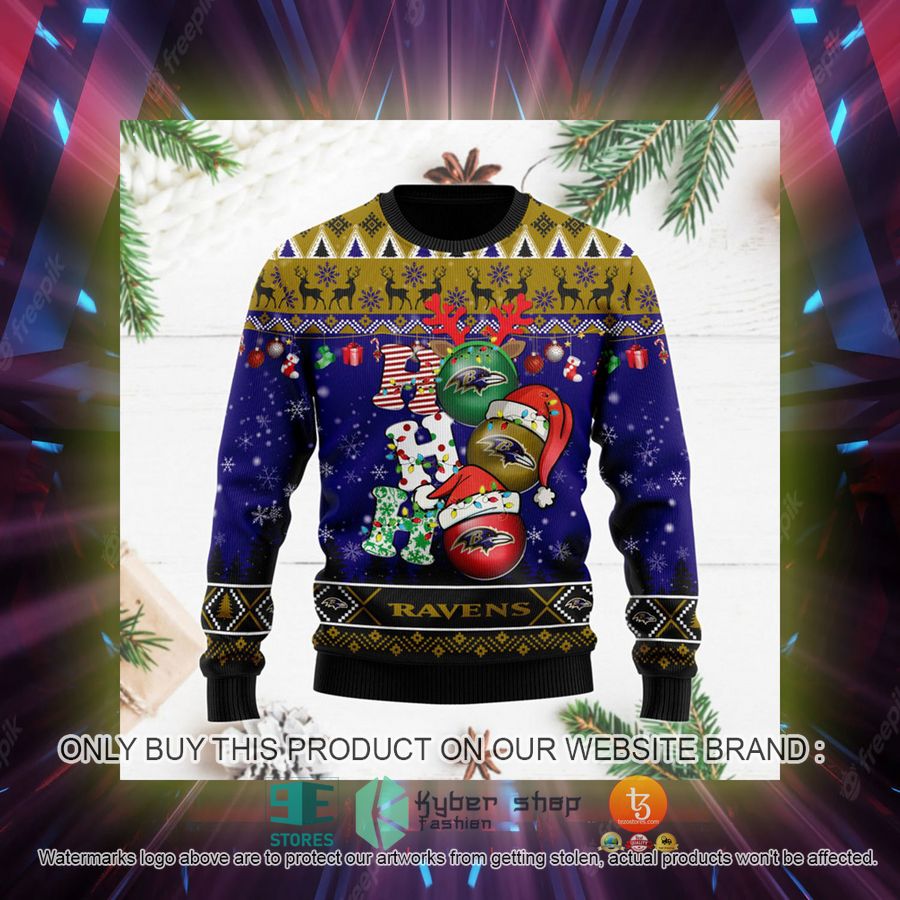 HOT Baltimore Ravens Christmas Decor NFL Sweater 2 baltimore ravens christmas decor nfl ugly christmas sweater 2 8723