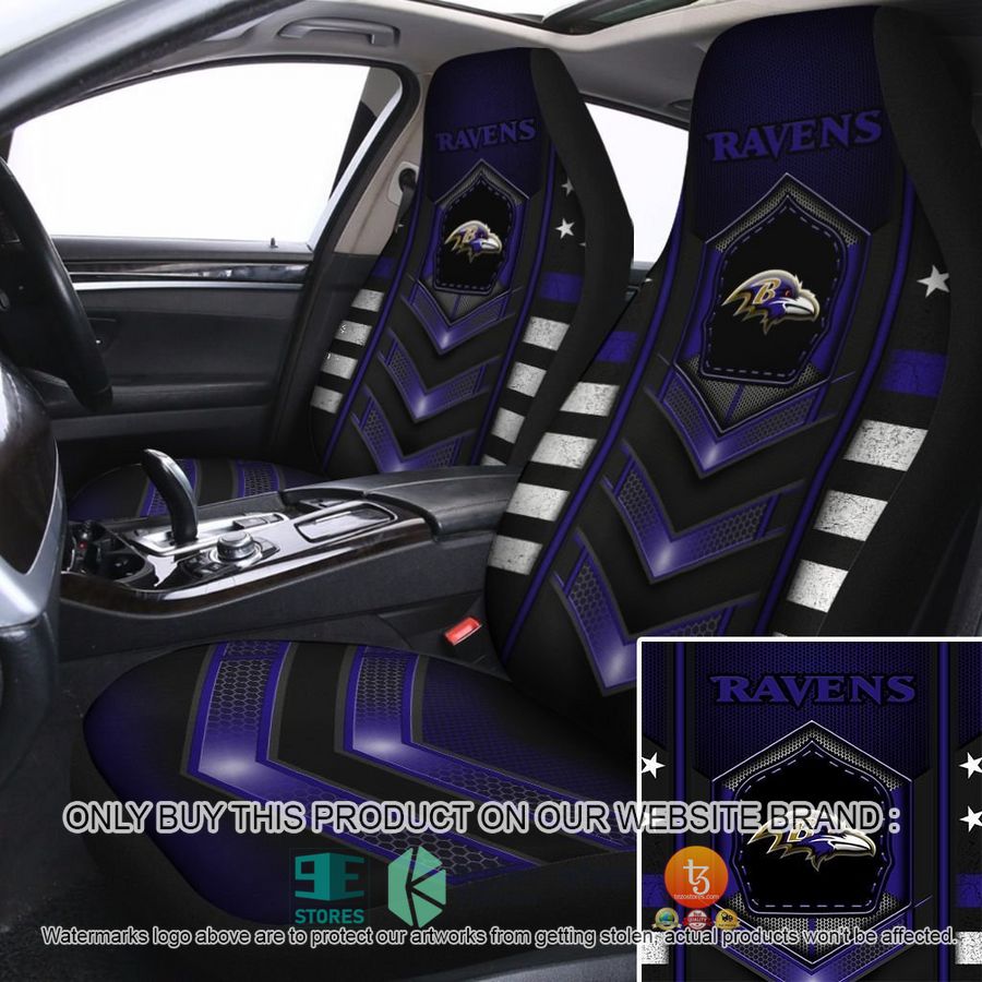 baltimore ravens dark blue grey car seat covers 1 22240