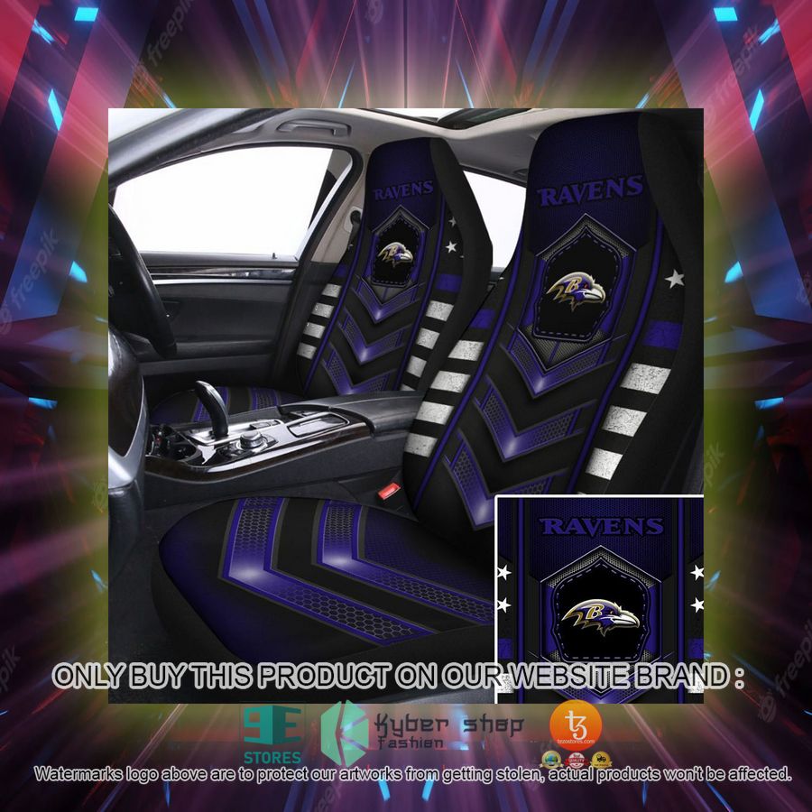 baltimore ravens dark blue grey car seat covers 2 44056