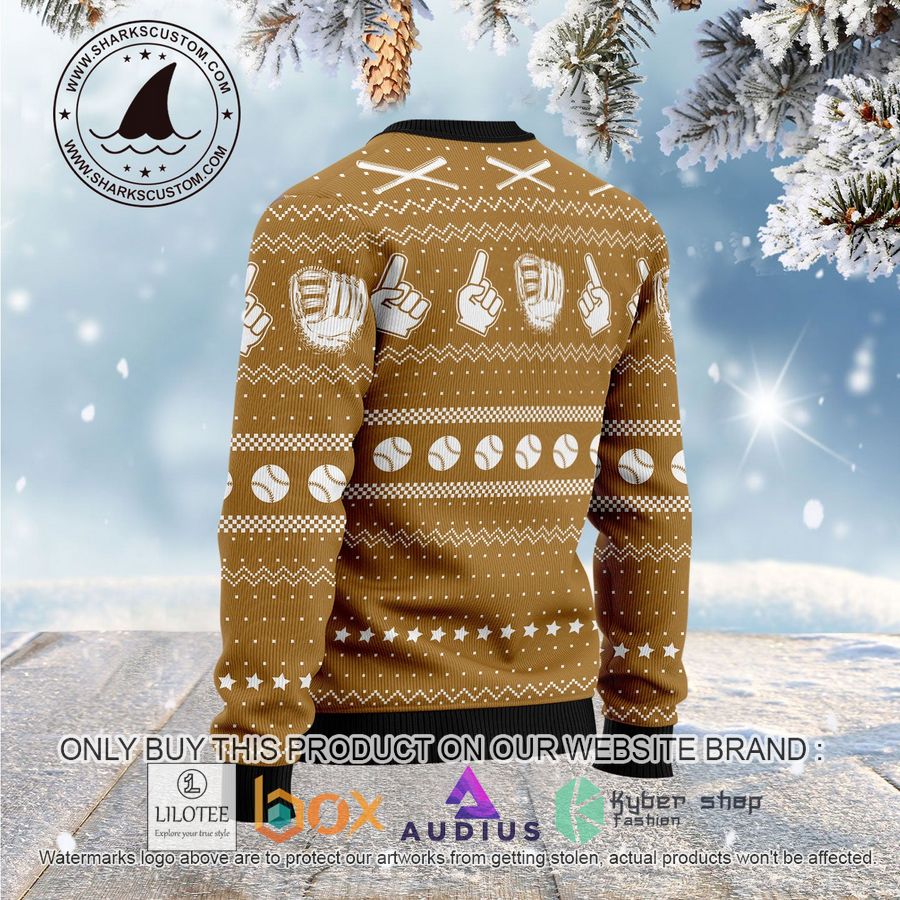 baseball ho ho homerun ugly christmas sweater 2 28416