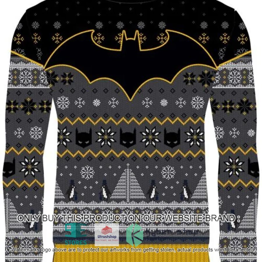 batman logo black grey knitted sweater 1 27125