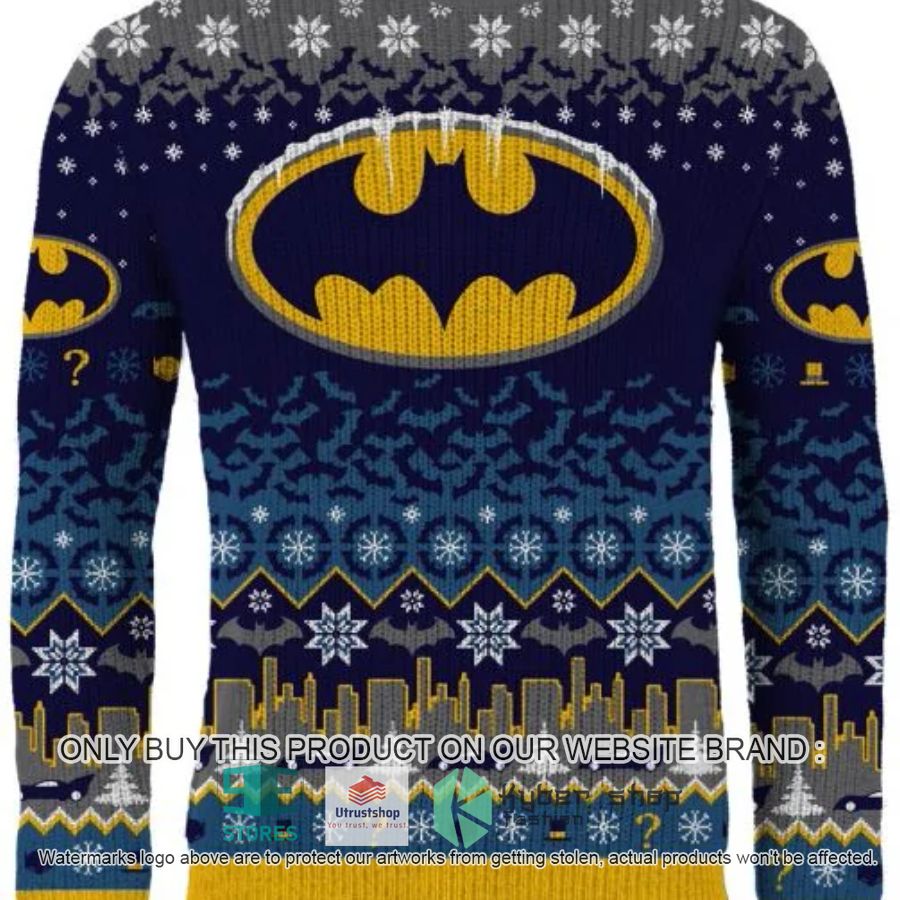 batman logo blue ugly christmas sweater 1 40361