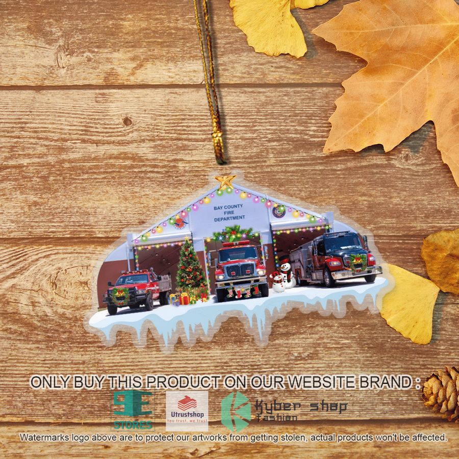 bay county fire department fire station ornament 2 4113