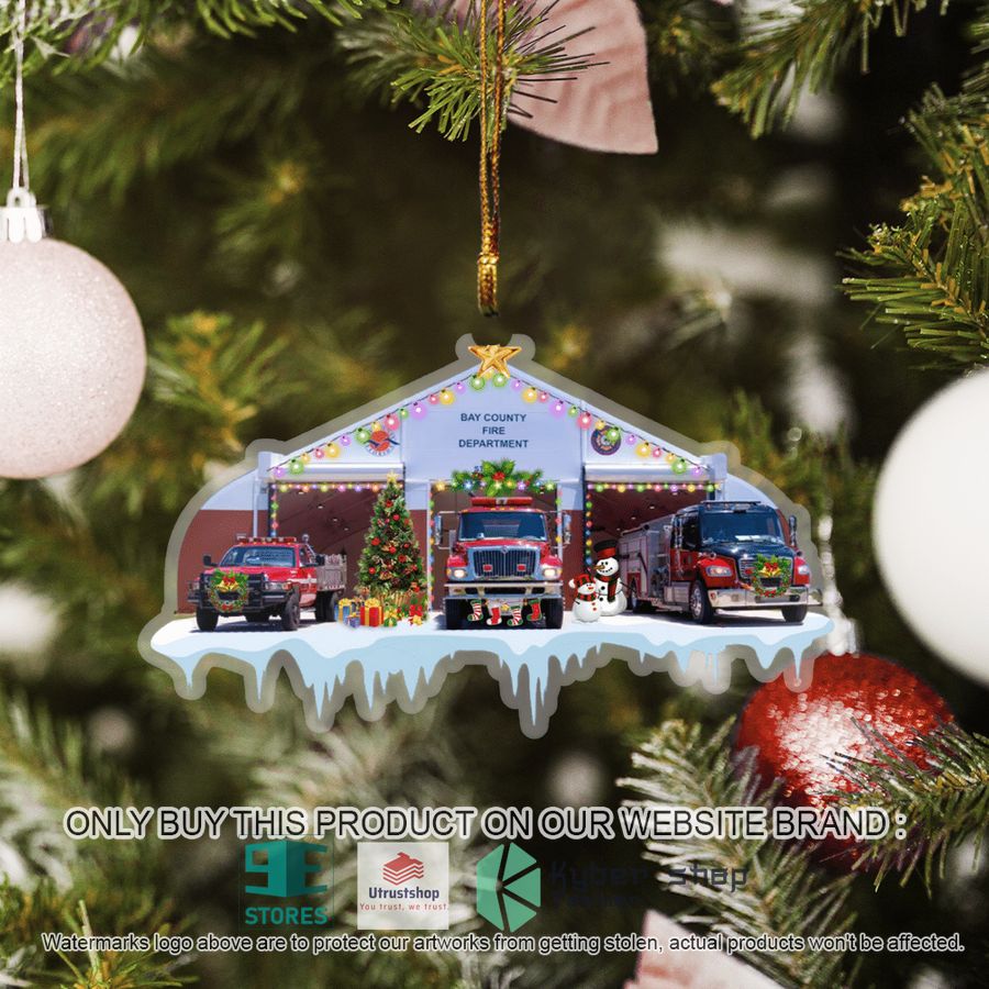 NEW Bay County Fire Department Fire Station Ornament 5 bay county fire department fire station ornament 5 64908
