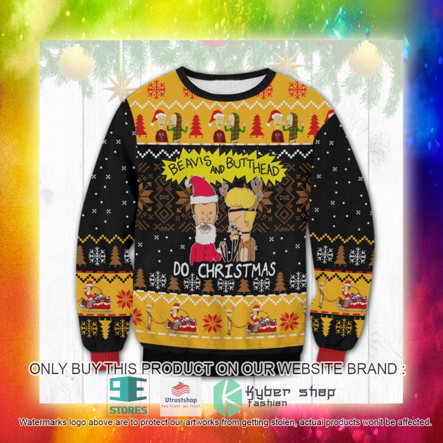 NEW Beavis and Butthead Do Christmas Ugly Sweater 3 beavis and butthead do christmas ugly christmas sweater 3 892