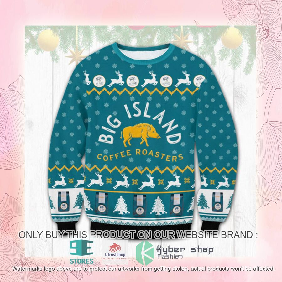 NEW Big Island Coffee Roasters blue Ugly Sweater 2 big island coffee roasters blue ugly christmas sweater 2 40505