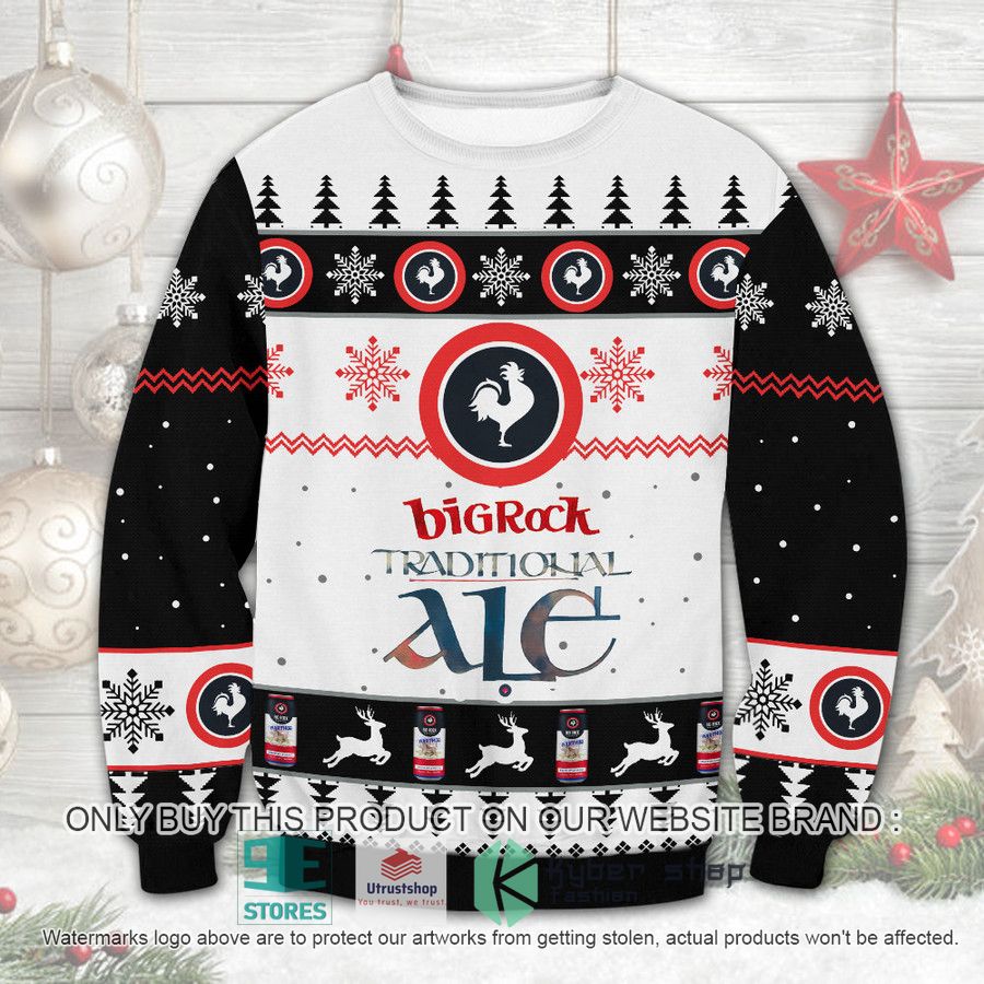 big rock traditional ale ugly christmas sweater 1 60467