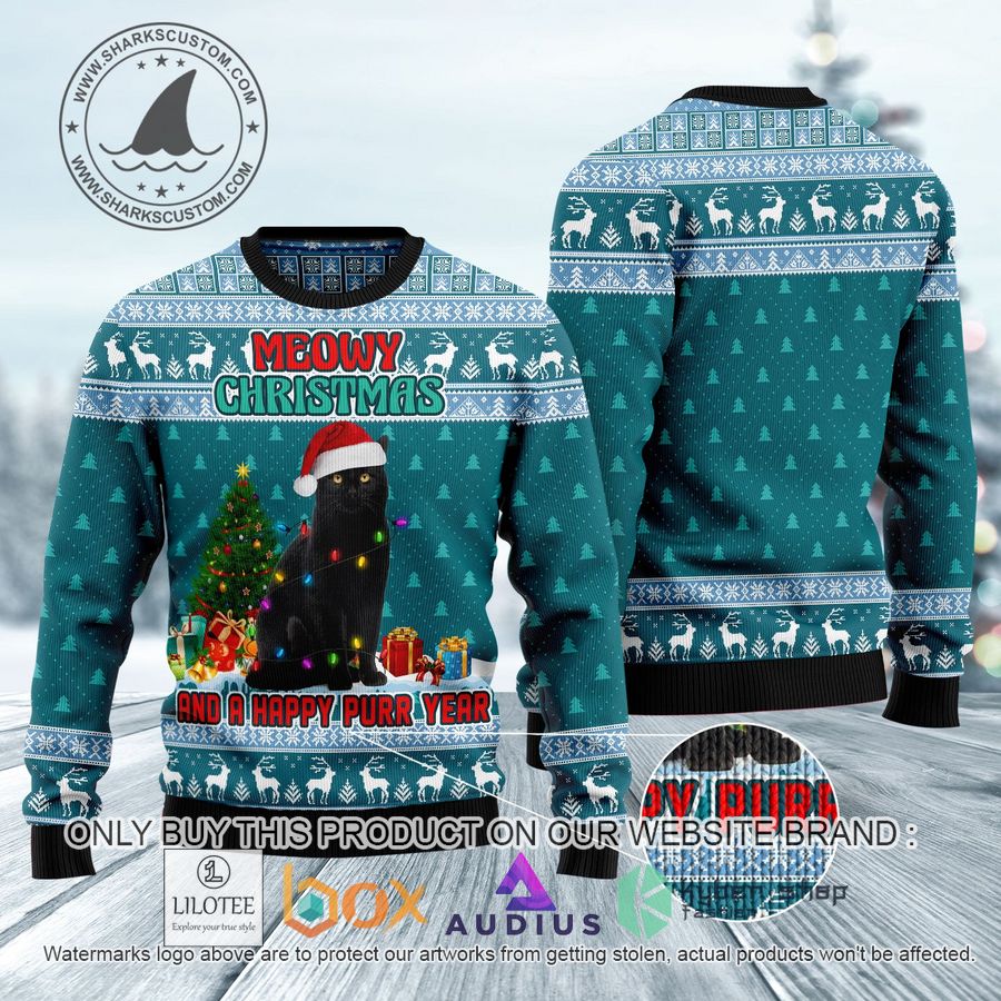 Black Cat Meomy Christmas And A Happy Purr Year Ugly Christmas Sweater 3 black cat meomy christmas and a happy purr year ugly christmas sweater 3 50344