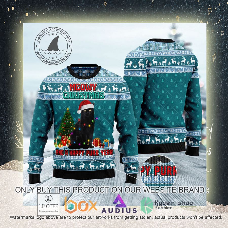Black Cat Meomy Christmas And A Happy Purr Year Ugly Christmas Sweater 6 black cat meomy christmas and a happy purr year ugly christmas sweater 6 15607