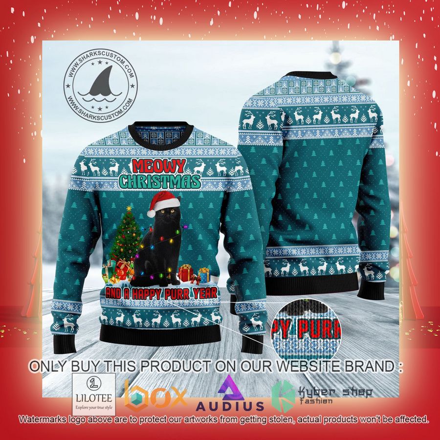 Black Cat Meomy Christmas And A Happy Purr Year Ugly Christmas Sweater 9 black cat meomy christmas and a happy purr year ugly christmas sweater 9 83601