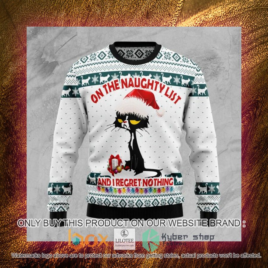 Black Cat Naughty List Ugly Christmas Sweatshirt 4 black cat naughty list ugly christmas sweatshirt 4 55794