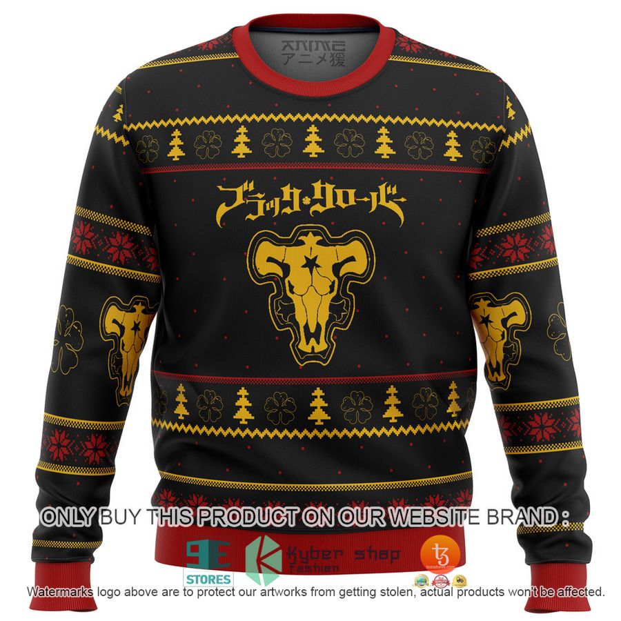 black clover bulls knitted wool sweater 1 76423