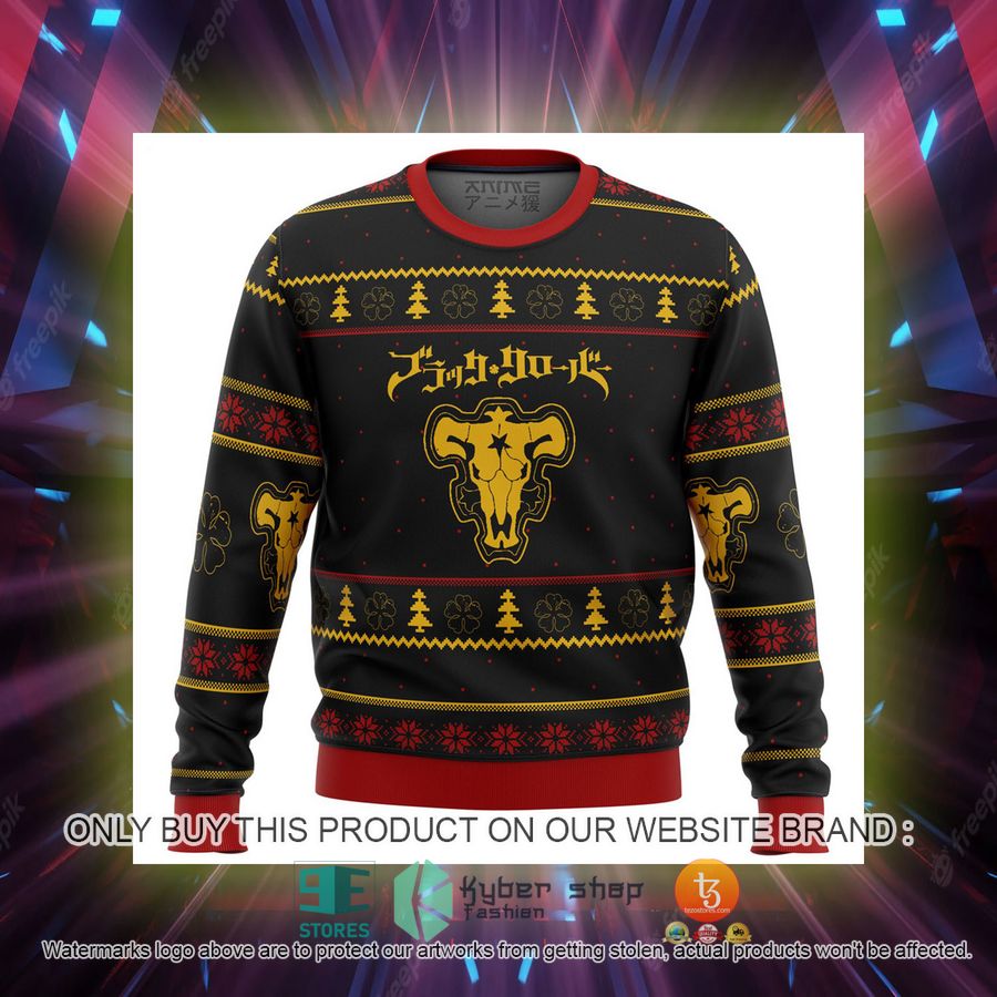 black clover bulls knitted wool sweater 2 4993