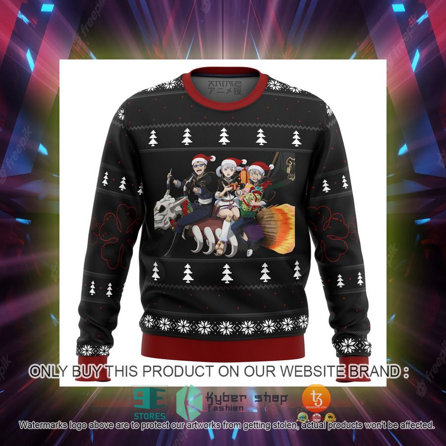 black clover holiday knitted wool sweater 2 18382