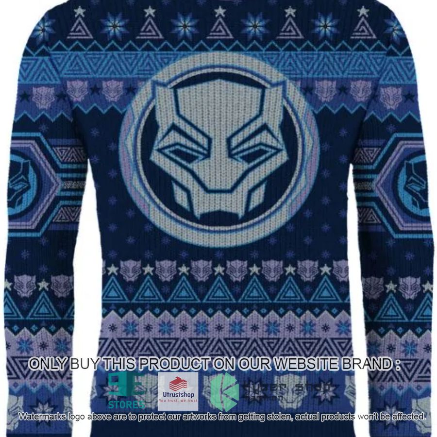 black panther sign blue ugly christmas sweater 1 57811