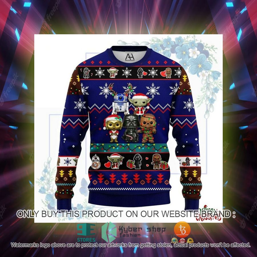 HOT Boba Fett Stormtrooper Darth Vader Yoda Cartoon Ugly Christmas Sweater 2 boba fett stormtrooper darth vader yoda cartoon ugly christmas sweater 2 27722