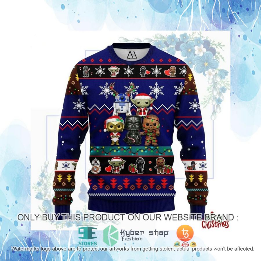 HOT Boba Fett Stormtrooper Darth Vader Yoda Cartoon Ugly Christmas Sweater 4 boba fett stormtrooper darth vader yoda cartoon ugly christmas sweater 4 85987