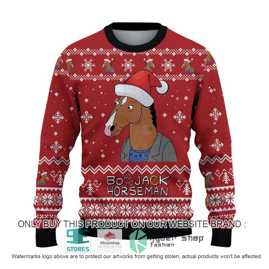 bojack horseman red ugly christmas sweater 2 82274
