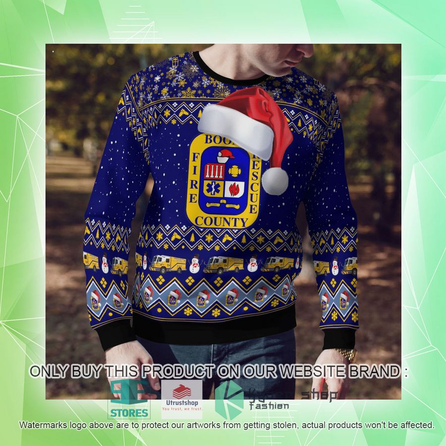 NEW Boone County Fire Protection District blue Christmas Sweater 10 boone county fire protection district blue christmas sweater 10 4845