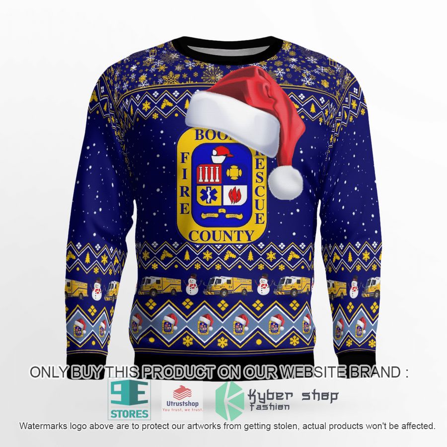 boone county fire protection district blue christmas sweater 2 2504