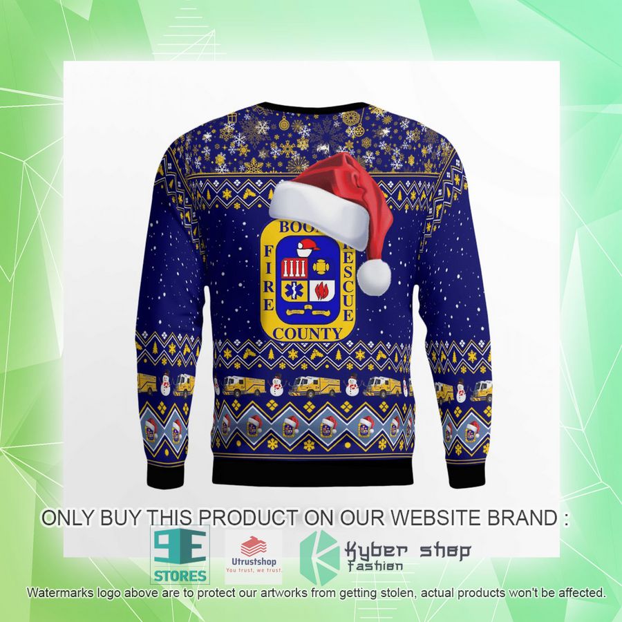 NEW Boone County Fire Protection District blue Christmas Sweater 9 boone county fire protection district blue christmas sweater 9 30375