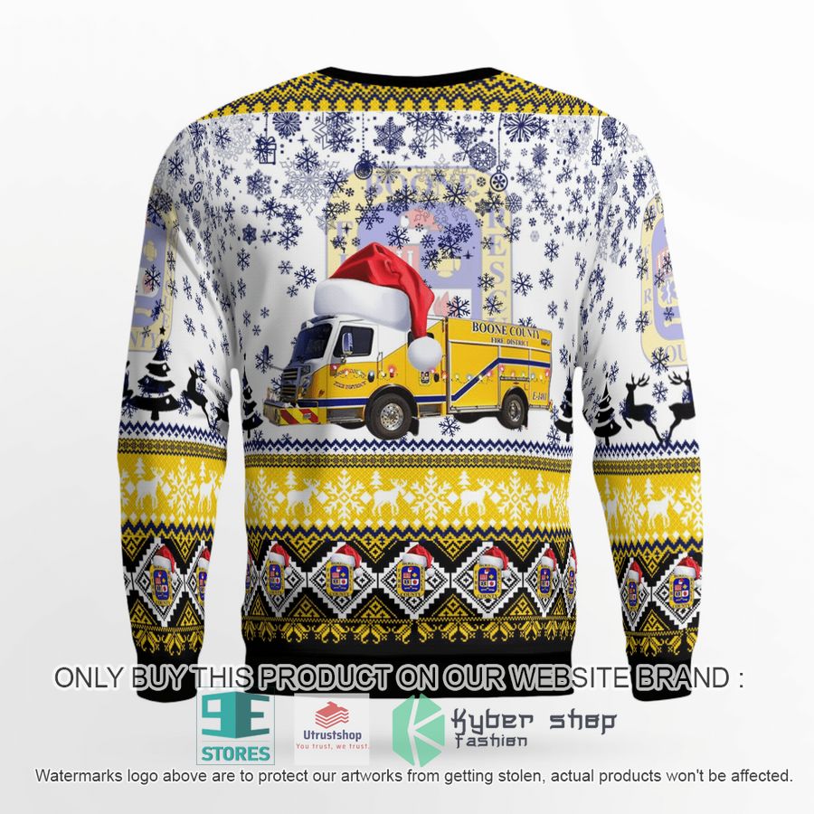 NEW Boone County Fire Protection District white Christmas Sweater 3 boone county fire protection district white christmas sweater 3 40248