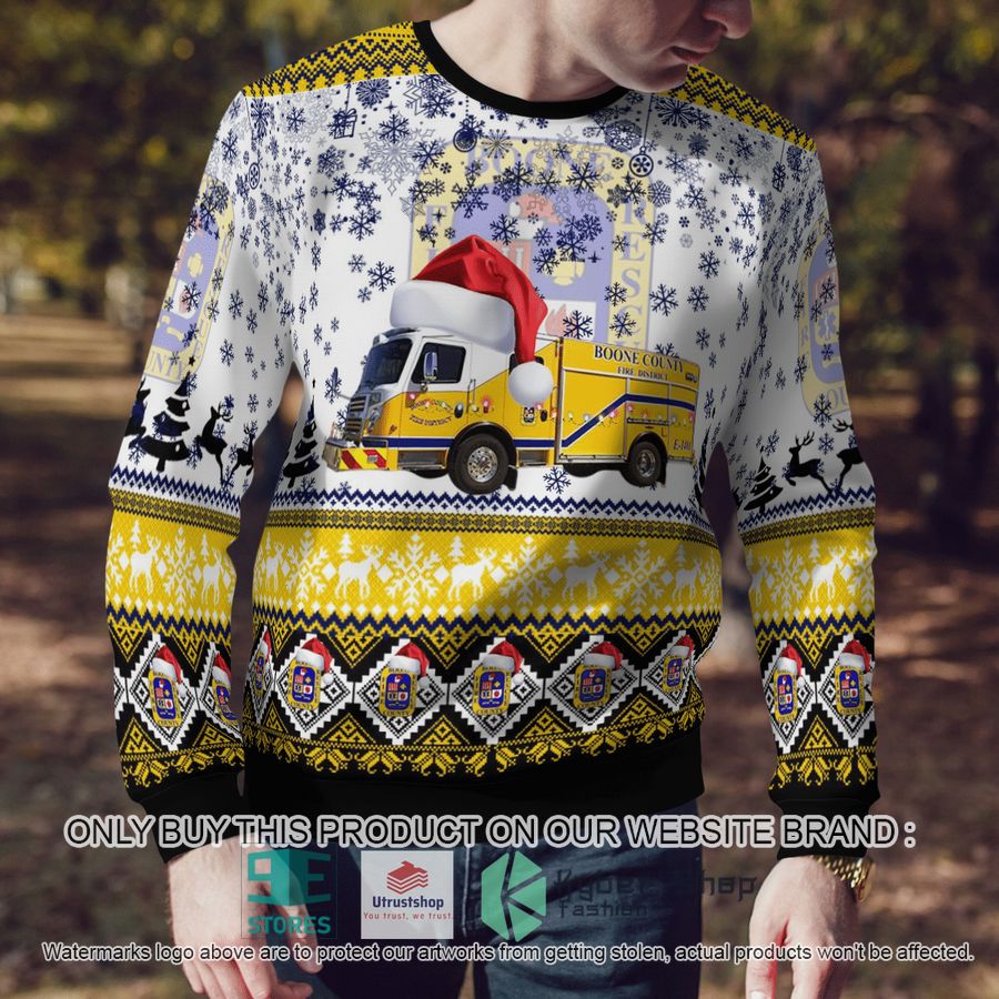 NEW Boone County Fire Protection District white Christmas Sweater 4 boone county fire protection district white christmas sweater 4 56641