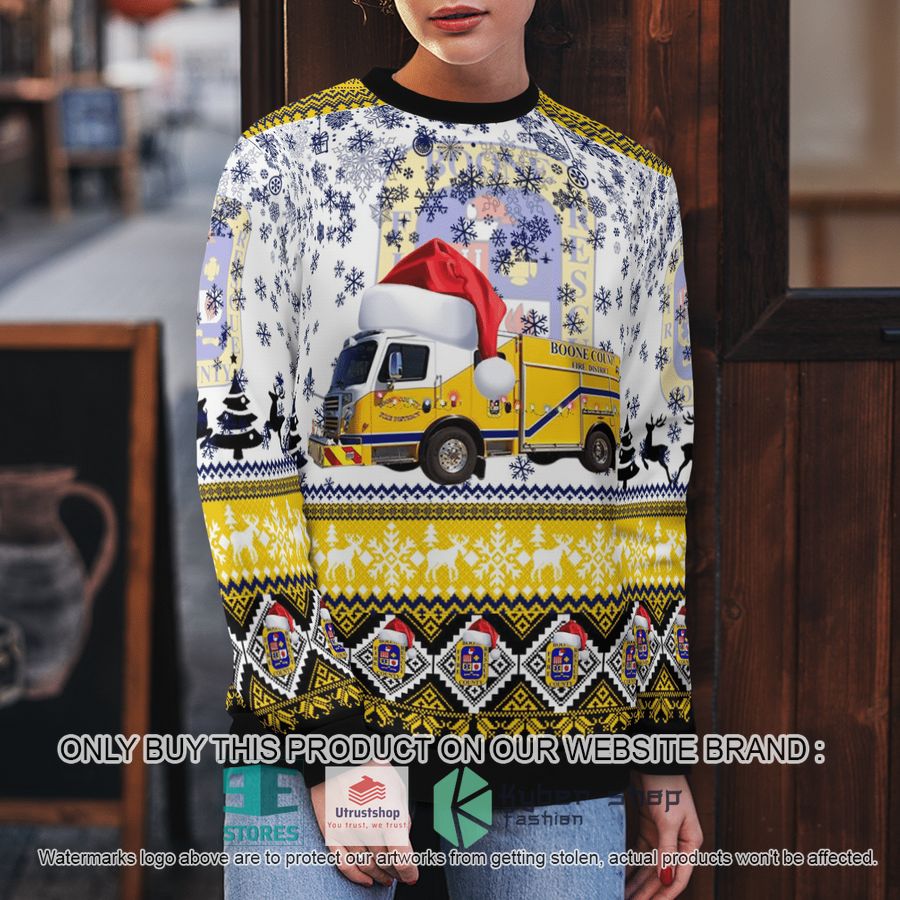 NEW Boone County Fire Protection District white Christmas Sweater 5 boone county fire protection district white christmas sweater 5 35126