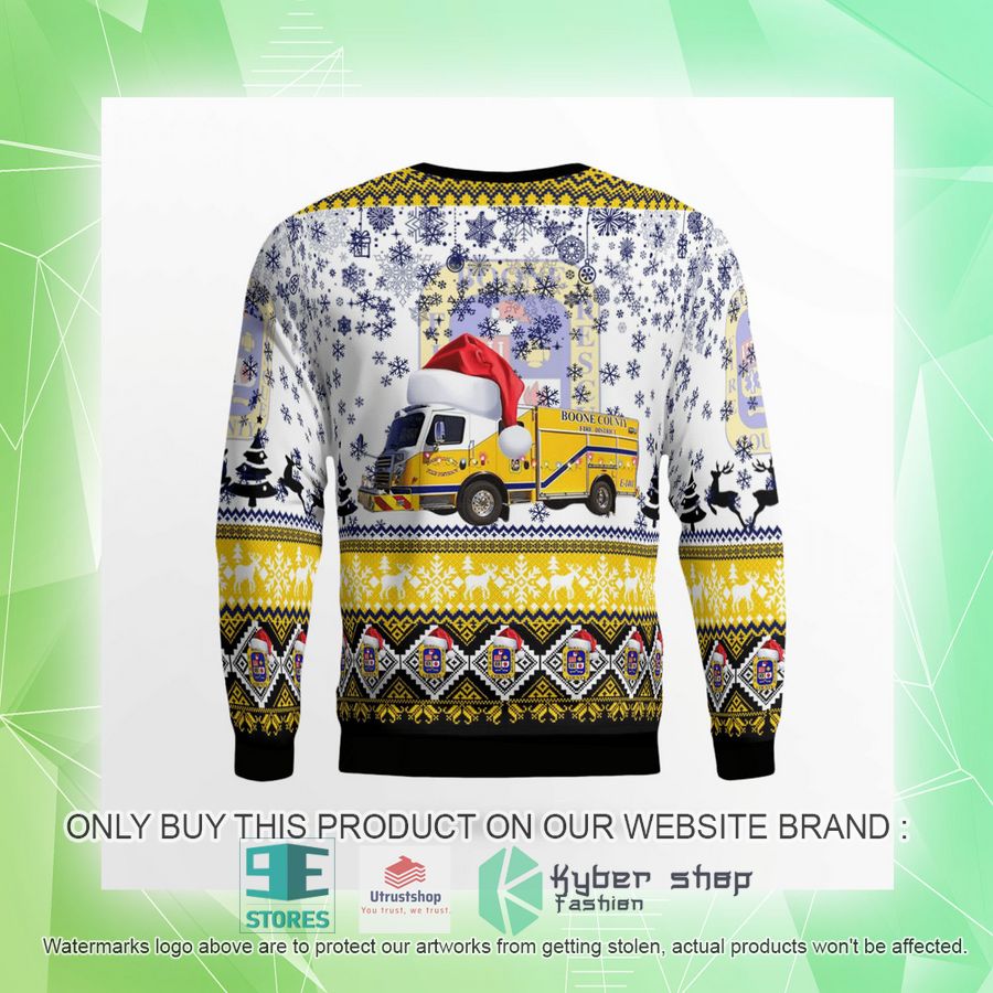 NEW Boone County Fire Protection District white Christmas Sweater 9 boone county fire protection district white christmas sweater 9 56108