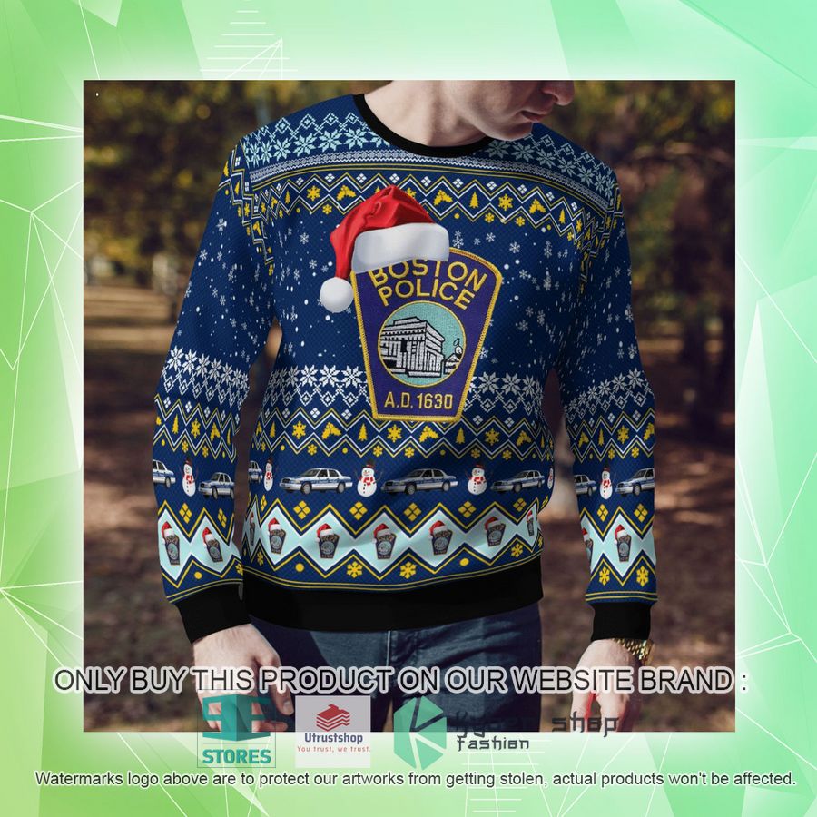 NEW Boston Police Department Christmas Sweater 10 boston police department christmas sweater 10 9629